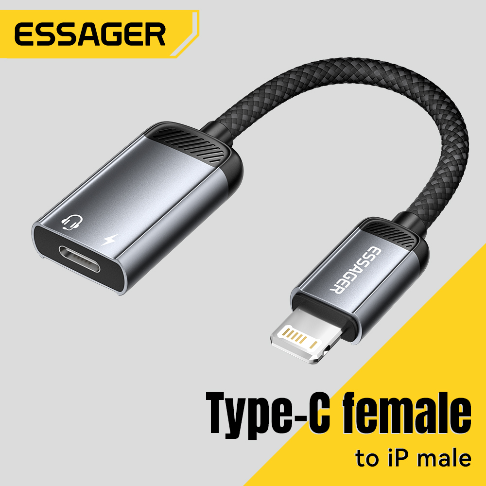 Wired Earphone Lightning - Essager Kabel Adaptor Audio Tipe C
