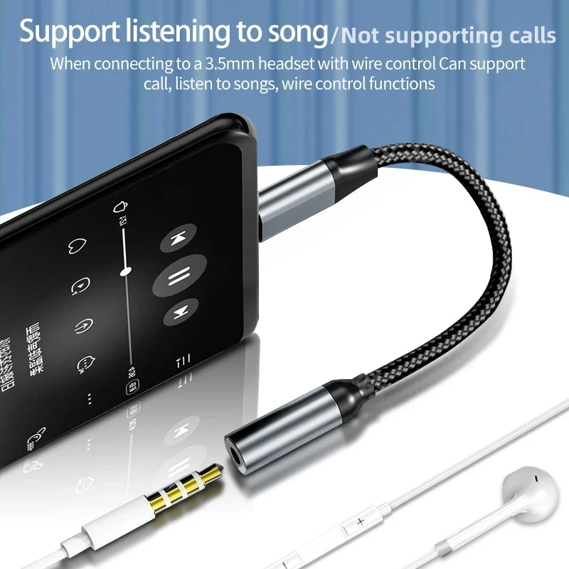 Wired Earphone Lightning - Lightning ke adaptor Aux 3.5mm kabel
