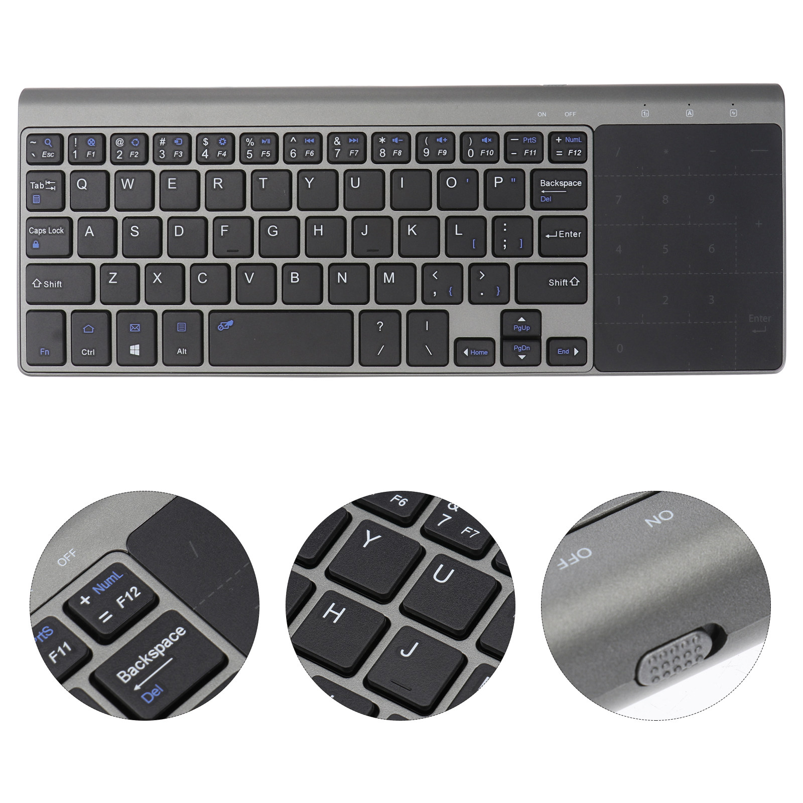 Officeworks Tablet Accessories - Keyboard Nirkabel 2.4Ghz dengan Touchpad, Ultra