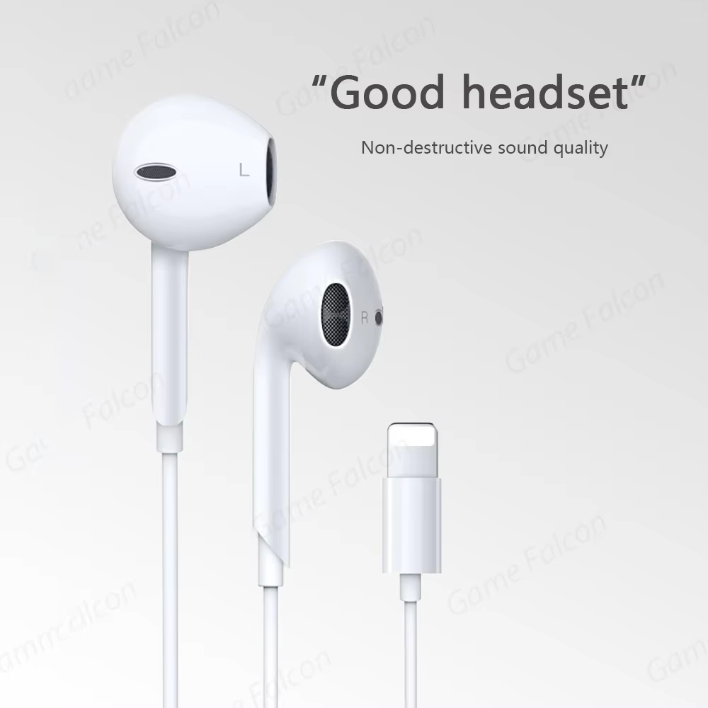 Wired Earphone Lightning - Untuk iPhone 15 14 13 Pro