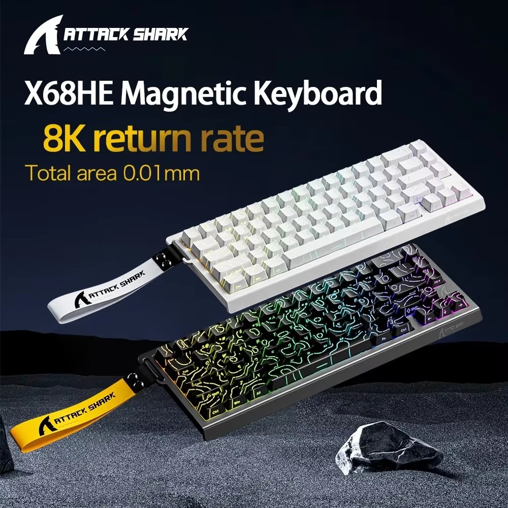 Tablet Accessories Gifts - ATTACK SHARK X68HE Keyboard Mekanis Magnetik