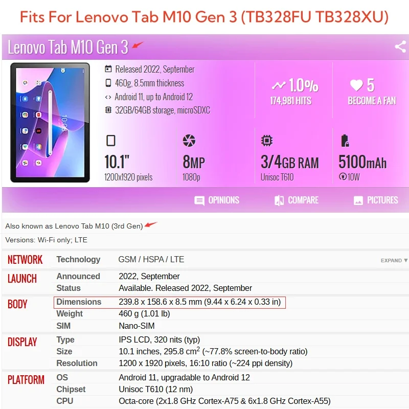 Capa untuk Lenovo Tab M10 3rd  - Tablet Accessories Lenovo ulasan dan harga