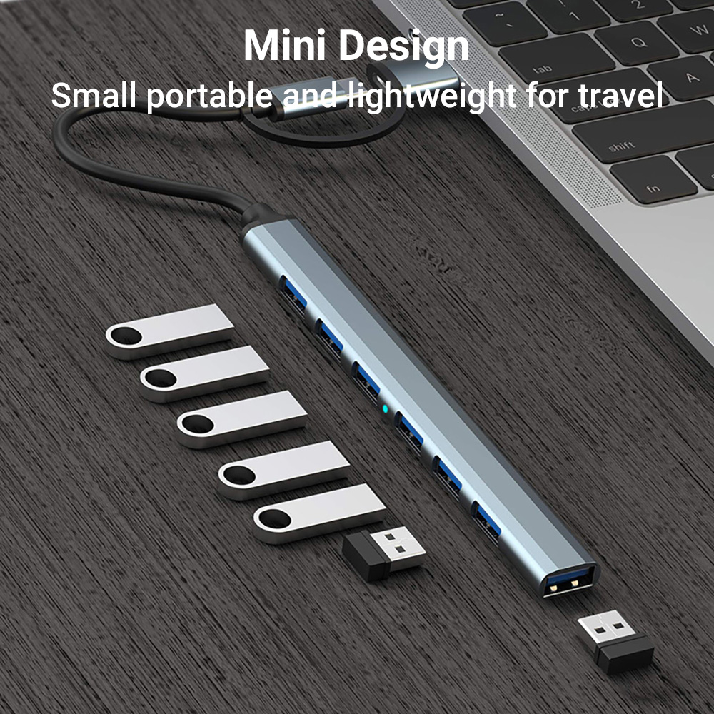Hub Stasiun Dok USB-C & USB 7- - Tablet Accessories For Reading ulasan dan harga