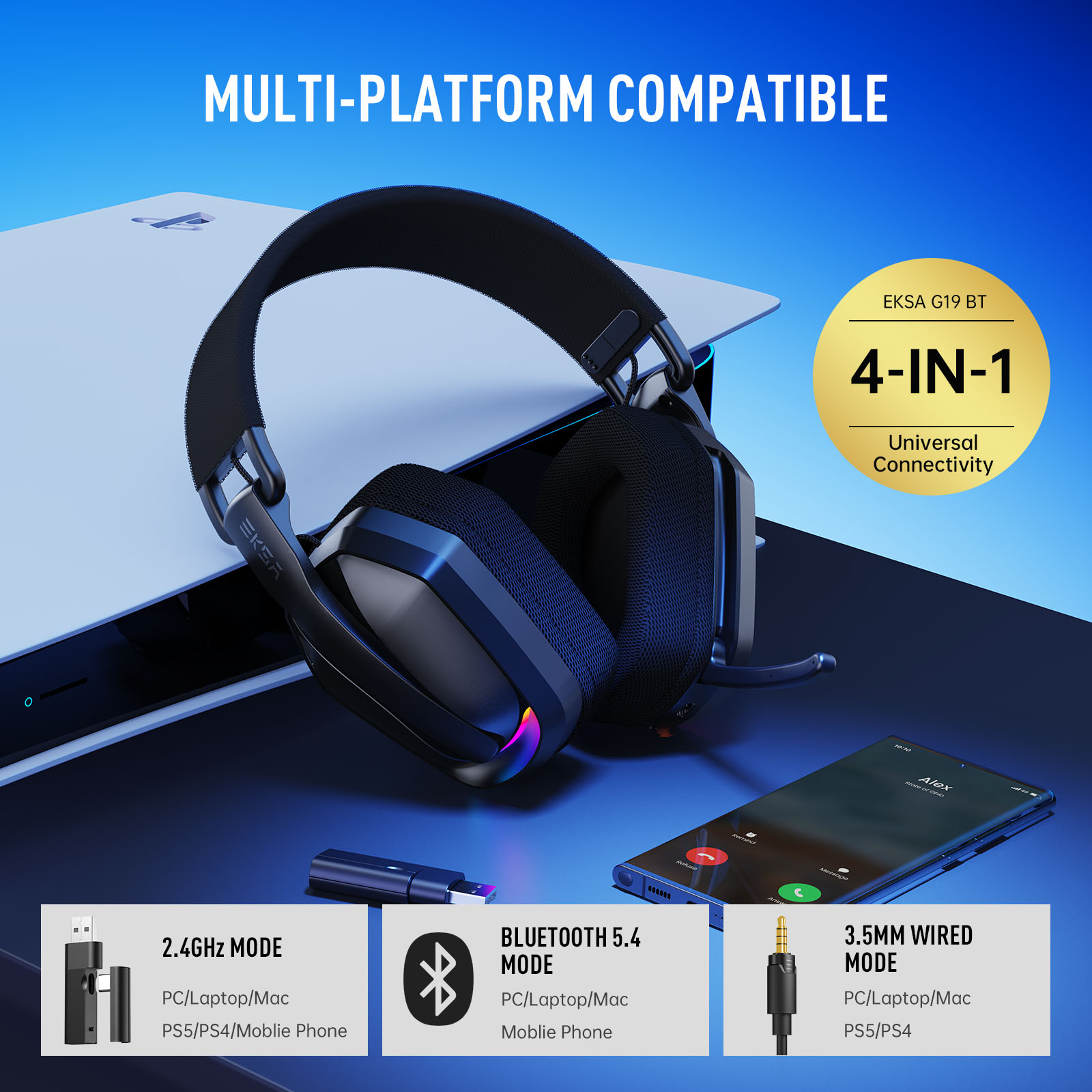 EKSA G19BT Headphone Gaming Ni - Wired Earphone Lightning ulasan dan harga