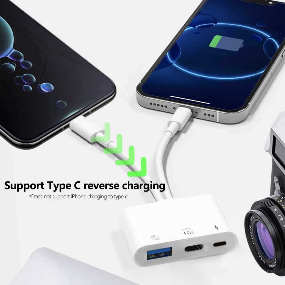 2 in 1 Lightning Tipe C ke USB - Wired Earphone Lightning ulasan dan harga